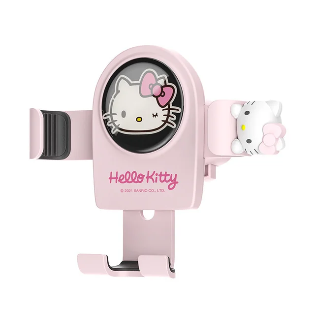 Adorable Hello Kitty Gravity Car Navigation Bracket: Pink Cartoon Mobile Phone Support 2