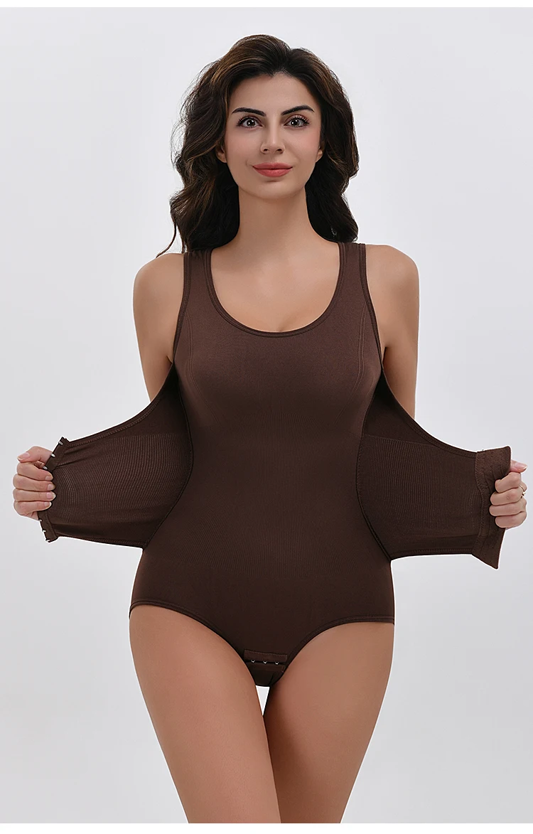 Body gainant avec fermeture éclair et gainage ventre plat corset_voghion.com