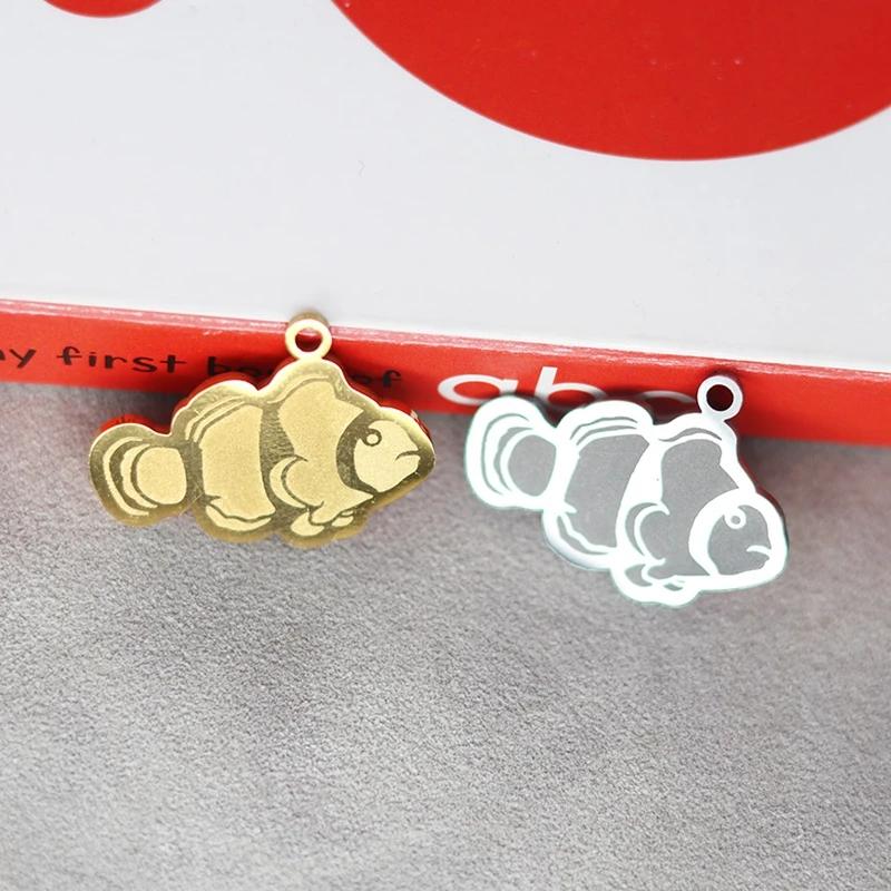 

2PCS Stainless Steel Pendant Fish Accessories Charms For Jewelry Making Bracelets Necklace Keychain Craft Metal Materials Bulk