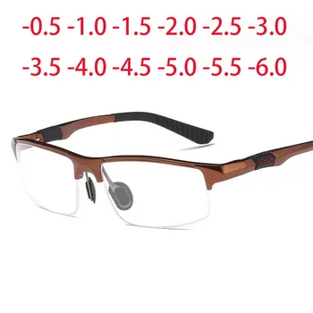 Modne okulary sportowe okulary z półramką magnezową na krótkowzroczność na zewnątrz 0 -1,0 -1,5 -2,0 -3,0 do -6,0 1