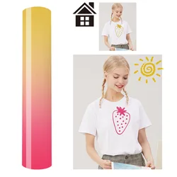UV Color Changing Sunlight Sensitive Heat Transfer Vinyl for DIY Crafts and Art Projects (Yellow to Red)