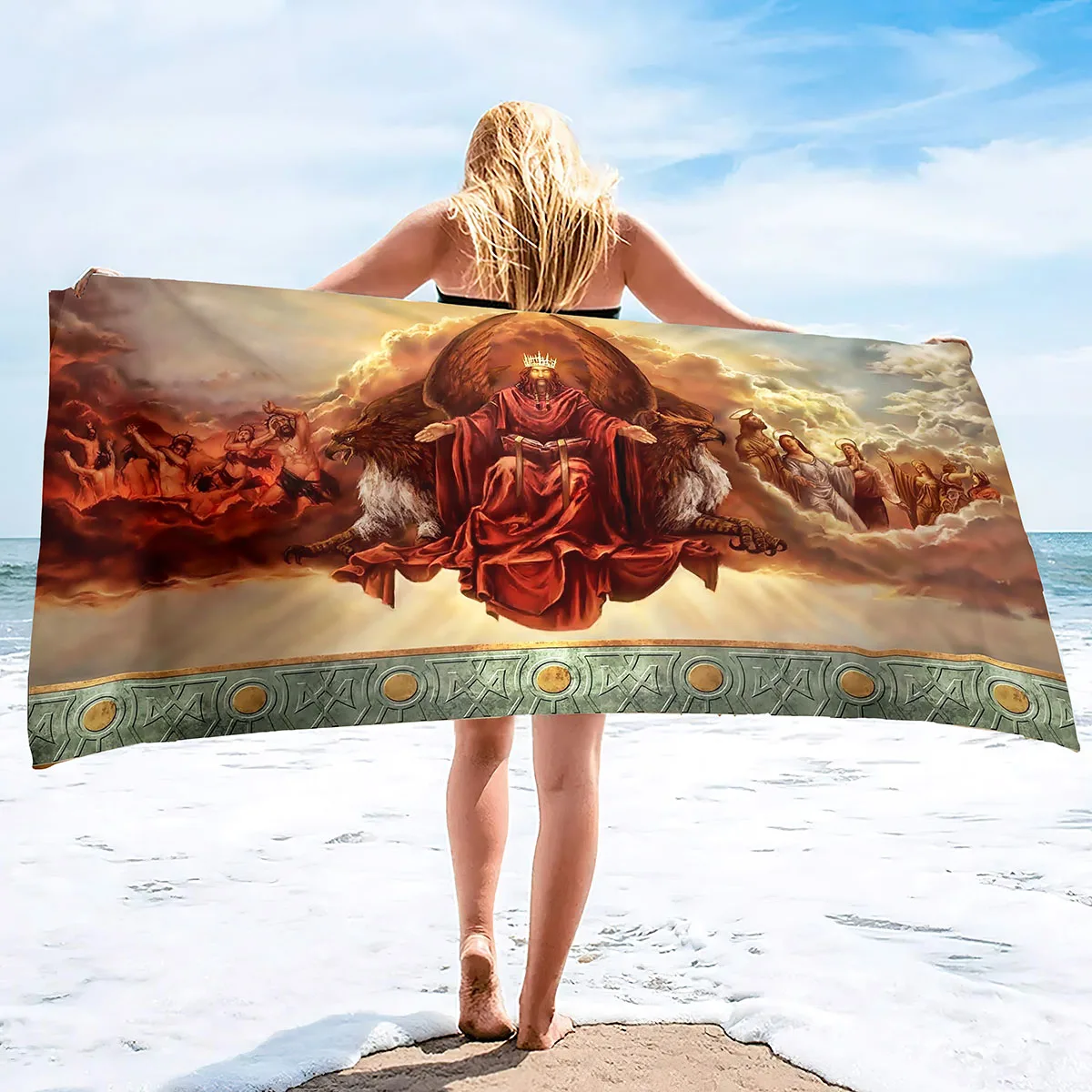 

Greek mythology Beach Towels Oversized Bath Towel Large Plush Thick Hotel Swim Pool for Adults Super Absorbent Quick Dry