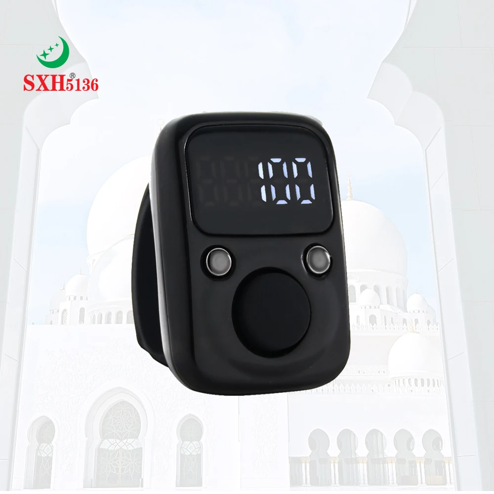 SXH5136 New Model 3203 Electric Finger Tally Counter With LED Screen Battery Replaceable Glow in Dark Digital Tasbih Zikr Ring hand tally counter smart zikr ring electronic counter