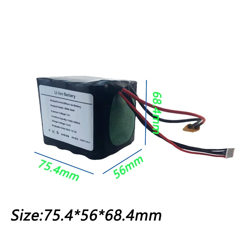 

Original 12V 14Ah 18650 Rechargeable Batteries 12V With BMS Lithium Battery Protection Plate