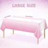 1Pc Pink Plastic Tablecloth For Parties Gradient Pastel Pink Disposable Tablecloth For Rectangular Tables Light Pink Sprin 3