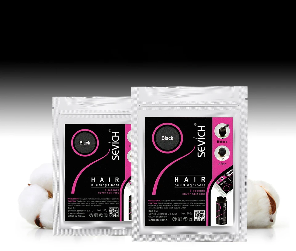 Description Picture 2 of itemBlender Conceal Styling Fiber Hair Powders Thinning Loss Building Hair Fibers Keratin Eyelash Extension 25g Black 10 Colors