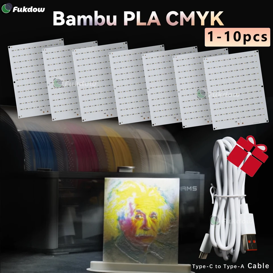 10x LED Hintergrundbeleuchtung Für Bambu 3D-Druck - CMYK Farben!