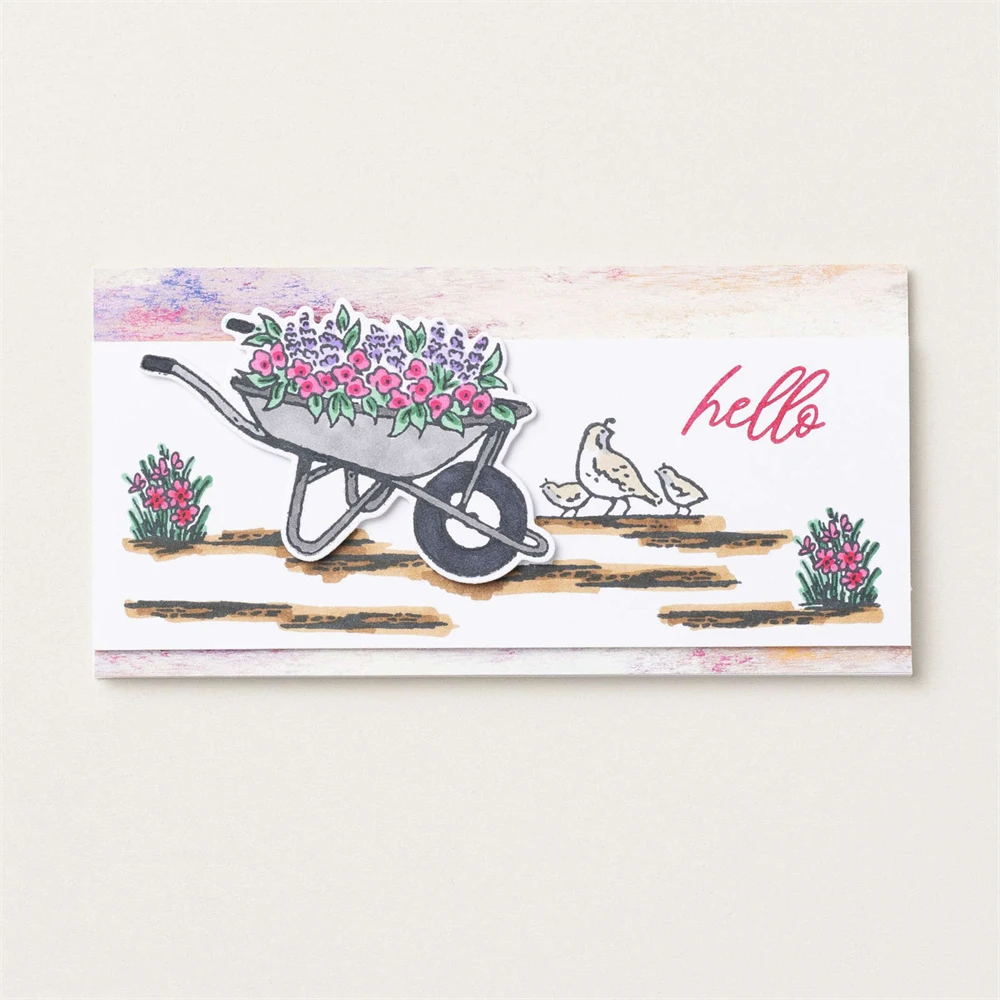 Metal Cutting Dies/Clear Silicone Stamp Garden Meadow Thinking of You DIY Craft Card Album Making Scrapbooking Stencil ST03