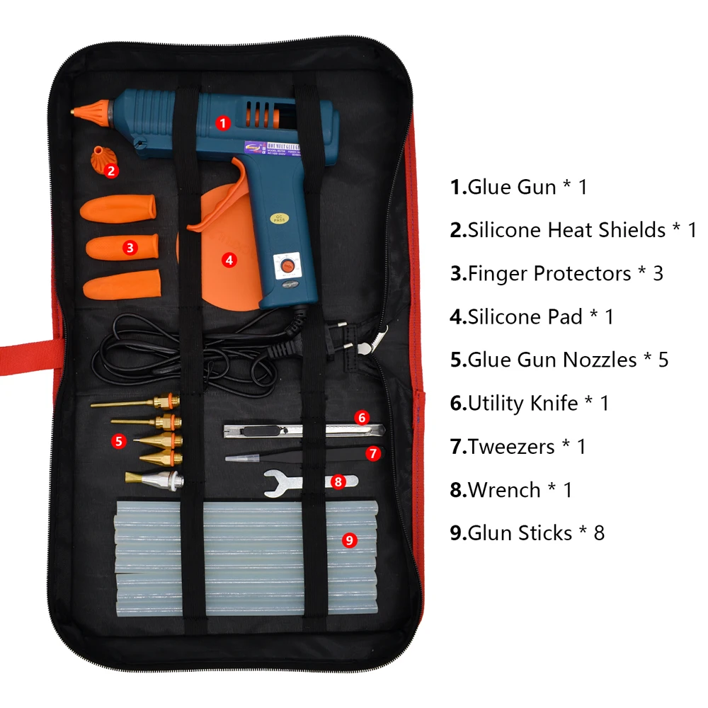 150W Hot Glue Gun Single,Temperature Adjustment For Crafts Repair DIY Use 11mm Glue Sticks Pure Copper Nozzle, Optional packages 2