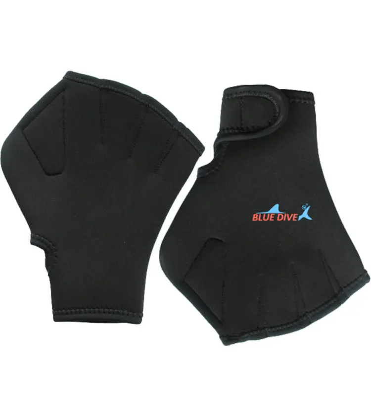 1 Pair Adjustable Neoprene Webbed Swimming Gloves Aquatic Fit SwimPaddles Snorkeling Diving Hand Web Water Gloves Half Finger 5