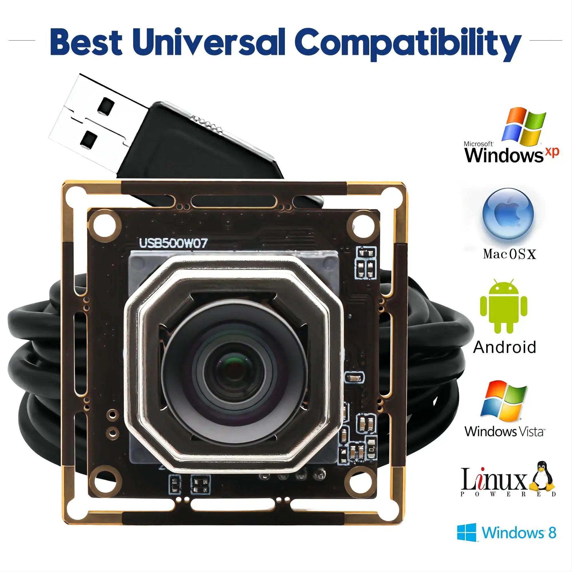 ELP 자동 초점 USB 카메라 모듈, MJPEG 30fps 2592*1944 미니 HD 내장 웹캠, 12mm 렌즈 포함, 5MP IMX335