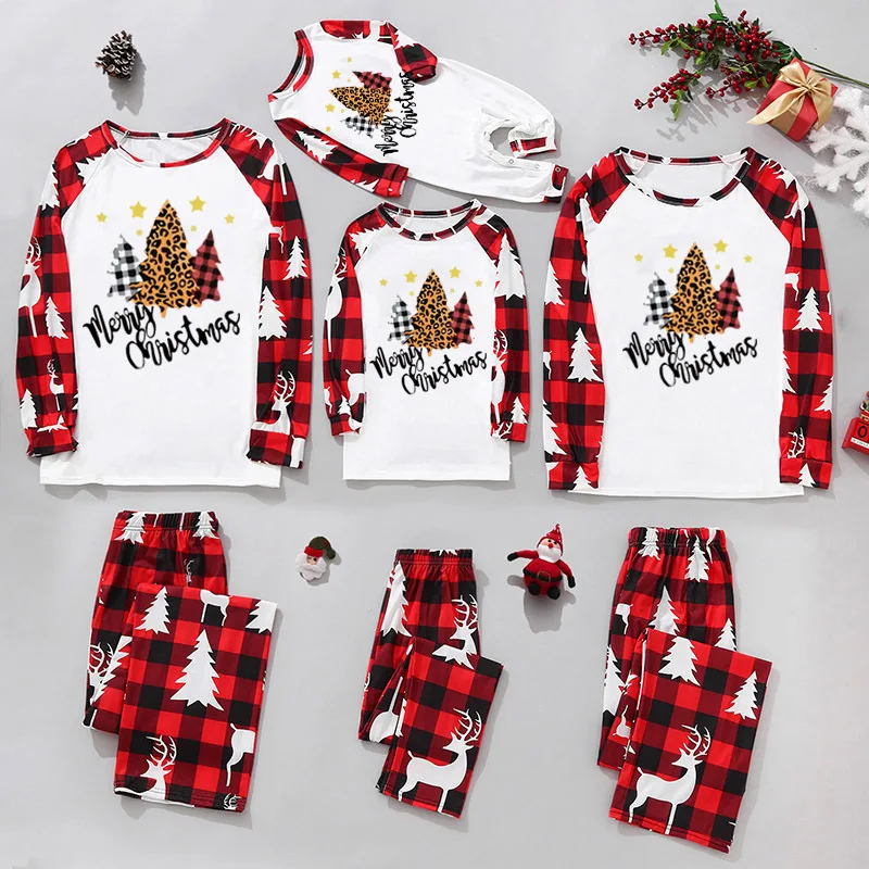 New Christmas Family Pajamas Stylish Christmas Print Comfortable And Cute Warm Pyjama Noel Family Xmas Set Baby Boy Girl Clothes
