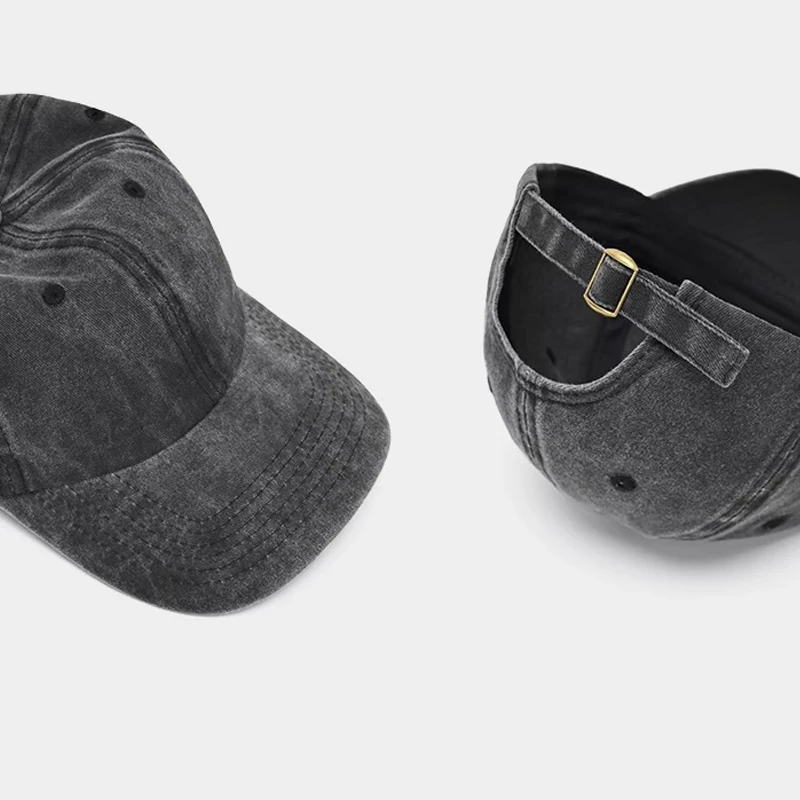Baseball Cap Sunscreen Water Washed MEN'S Baseball Cap Small Face Retro Distressed Versatile Duck Tongue Hat
