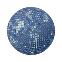 Круглый ковер в стиле ретро с диско-шаром — дизайн блестящей зеркальной плитки, забавный напольный коврик для гостиной и спальни, домашний декор — изображение 2