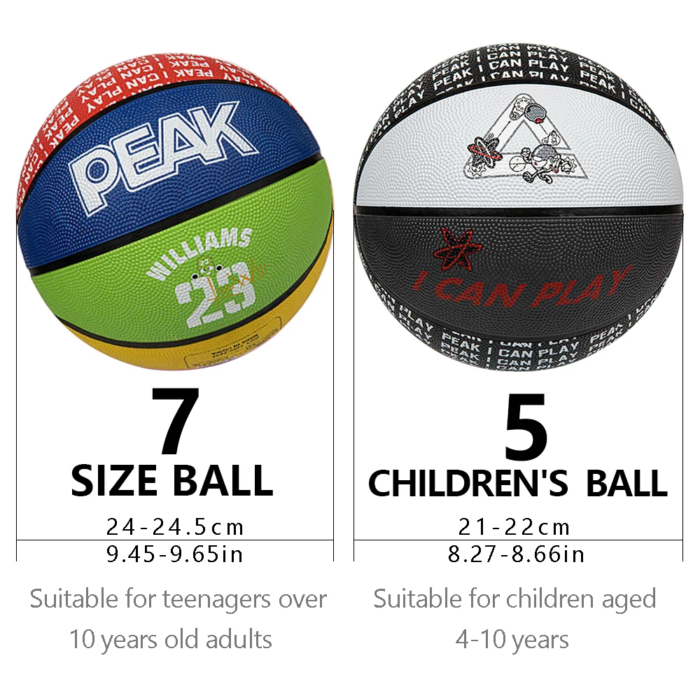 PEAK Rubber Basketball Official Regulation Size 7 Training Basketball for Men and Women Indoor Outdoor Games basketball balls