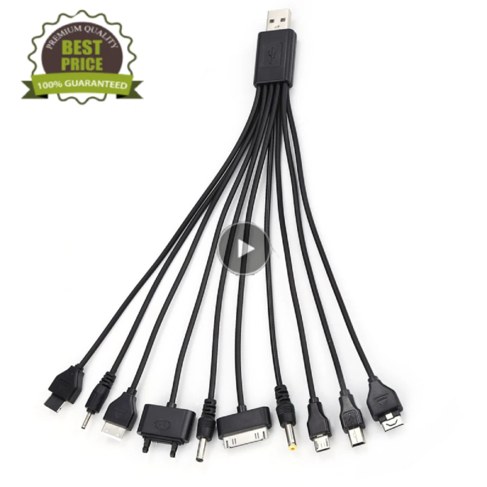 Universal USB To Multi Plug Cell Phone Charger Cable 10 IN 1 USB Cable Twoinone Typec To 3.5