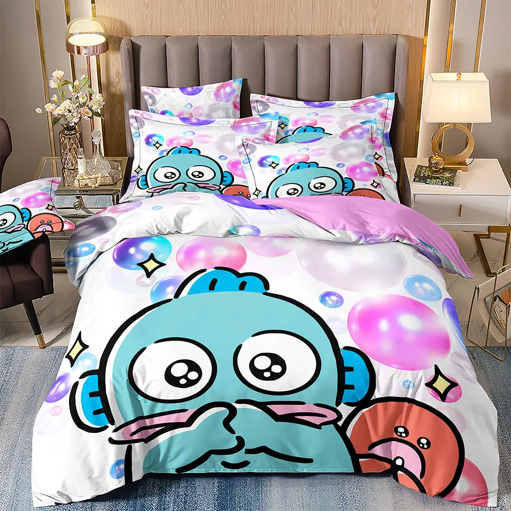 Hangyodon Bedding Sets Sanrio Comforter Bed Cover Duvet Cover Pillow Case 2-3 Pieces Sets Kids Adult Bedroom Decor 3