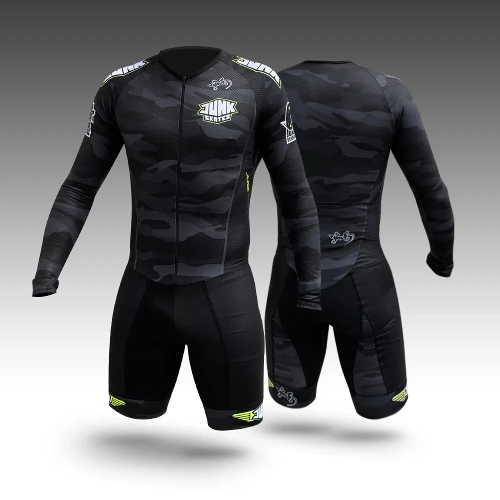JUNK Wheels 2025 Men Short Sleeve Suit Speed Inline Roller Skate Skinsuit Fast Skating Clothing Without Cushion Dress 5