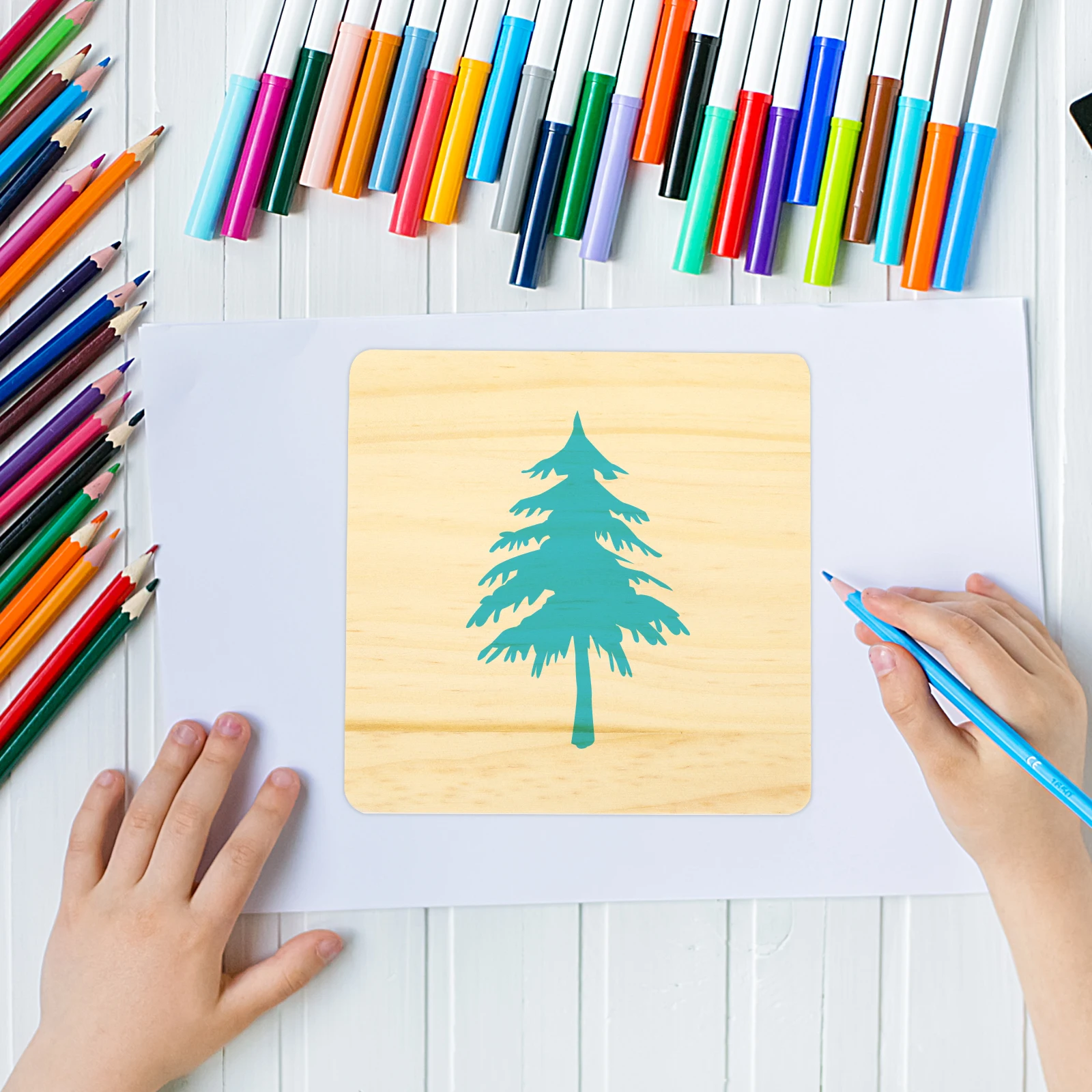 Hexagon Wood Chips Set 6