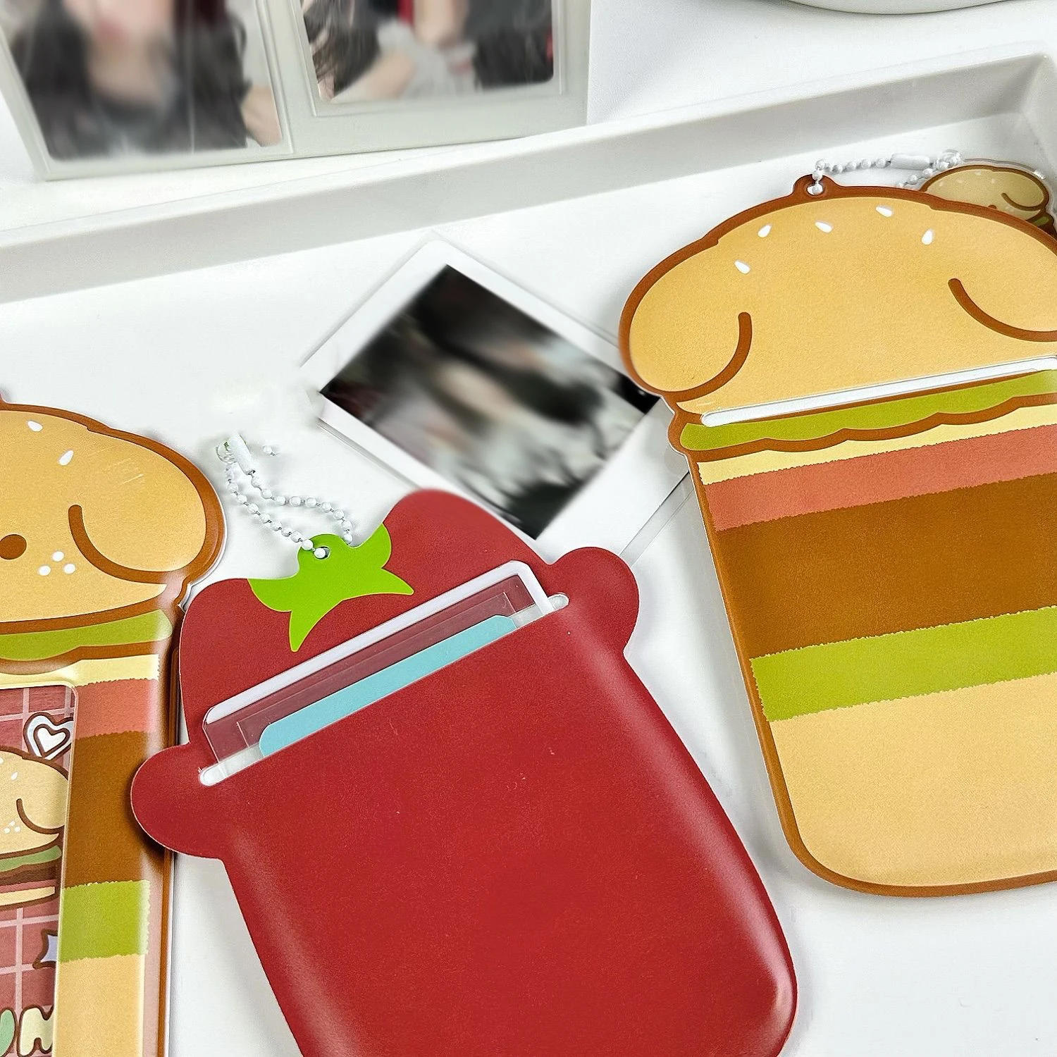 Photocard Holder Keychain 1pcs PVC Cartoon Photo Card