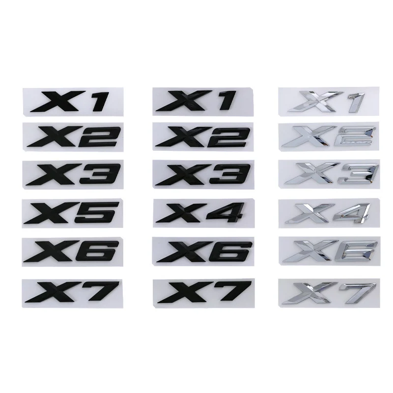 

New Car Stickers For BMW Lettering X1 X2 X3 X4 X5 X6 X7 F15 G05 F48 F39 F25 F26 F16 G01 G02 G06 G07 Rear Trunk Emblem Logo Badge