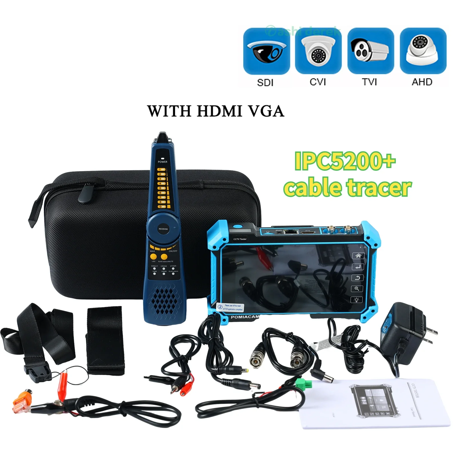 Tester Cctv Da 5.4 Pollici 8Mp Ip Cvi Tvi Ahd Sdi Analogico 6 In 1 Cctv Telecamera Di Sorveglianza Tester Monitor 4K H.265 Ip Camera Tester