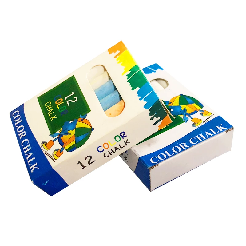 12개입 무진분필 컬러/화이트 무독성 먼지없는 생생한 색상 칠판 어린이 교사 학교 사무용품 문구