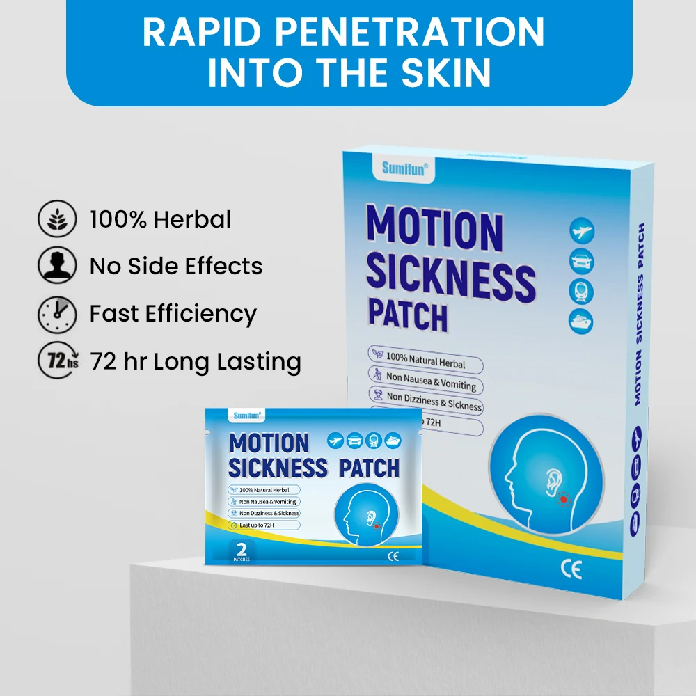 Sumifun Motion Sickness Patch 2/6/10/16Pcs Relieve Carsickness Dizziness Nausea Vomiting Anti Dizzy Medical Health Care Plaster