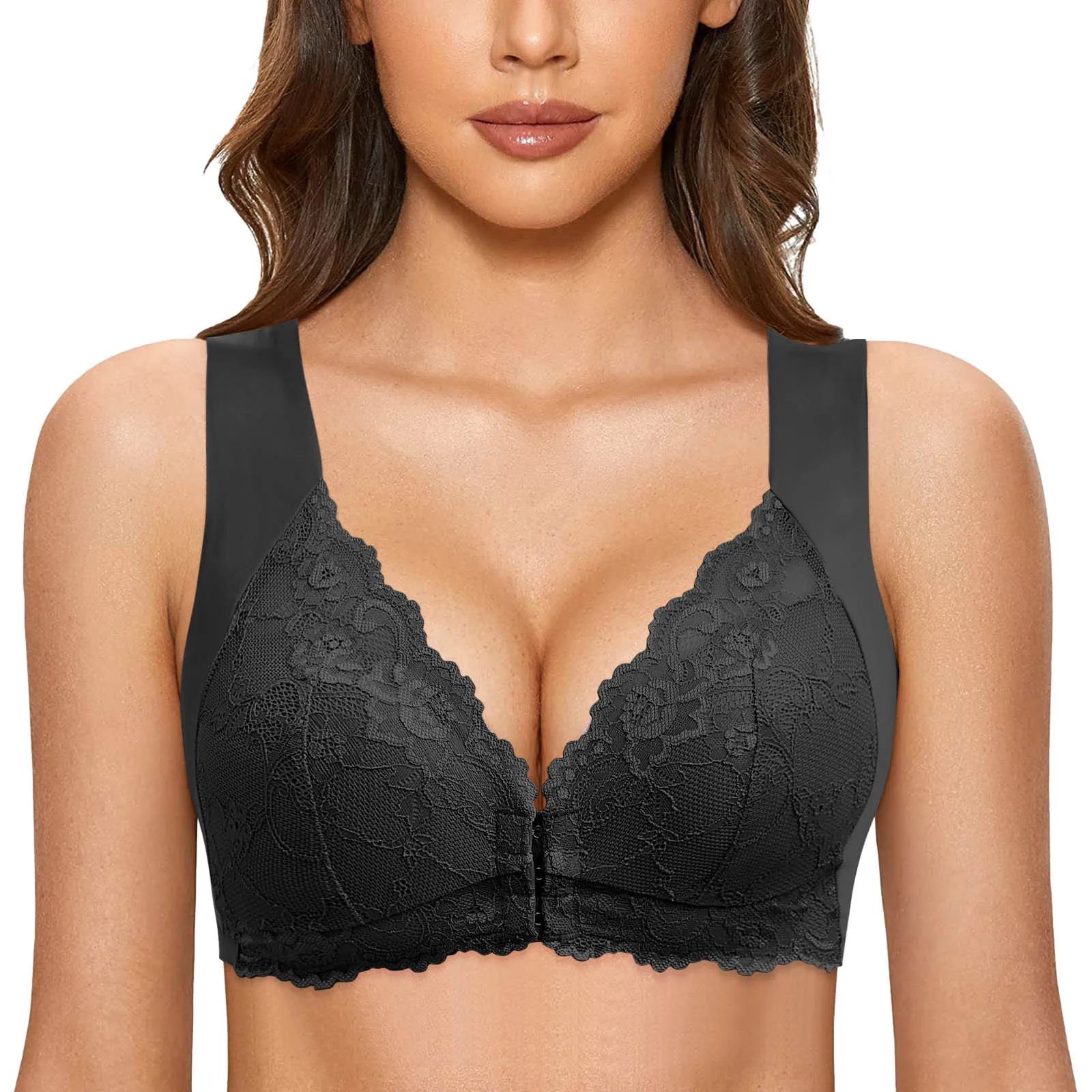 Sexy Front Closure Bra Women Front Fastening Bra Wireless Bras