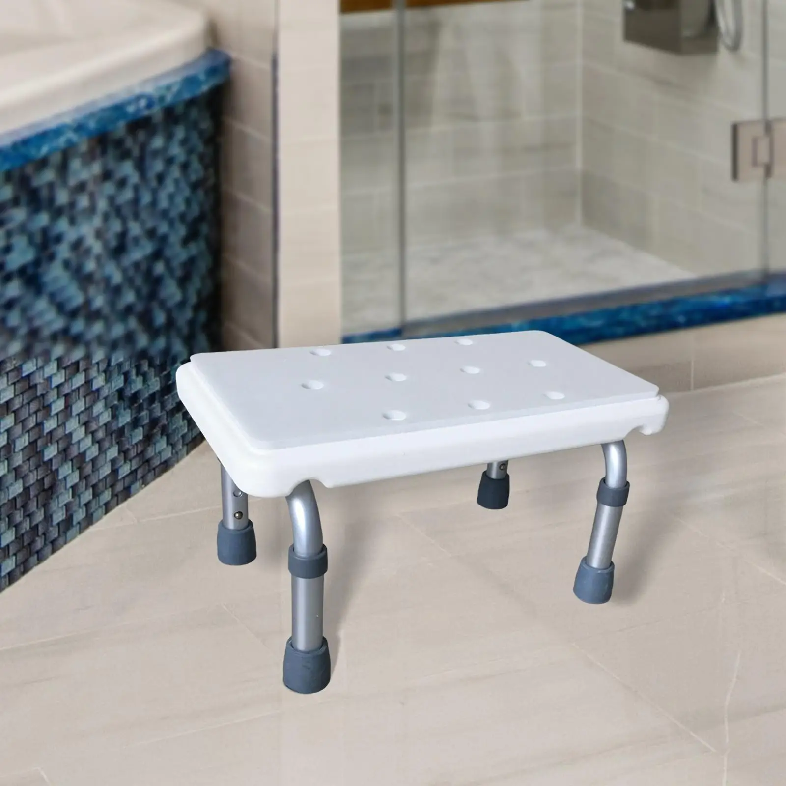 Shower Stool Adjustable Bathroom Step Stool for Bedside Apartment Kithchen