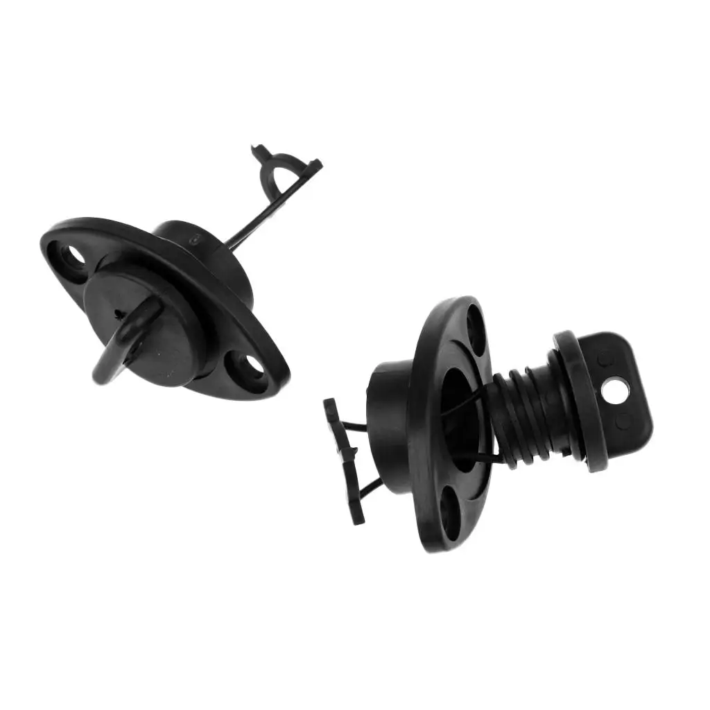 

4 Piece Black Plastic Universal Dinghy Kayak Canoe Boat Thread Drain Plugs Kit Kayak Accessories