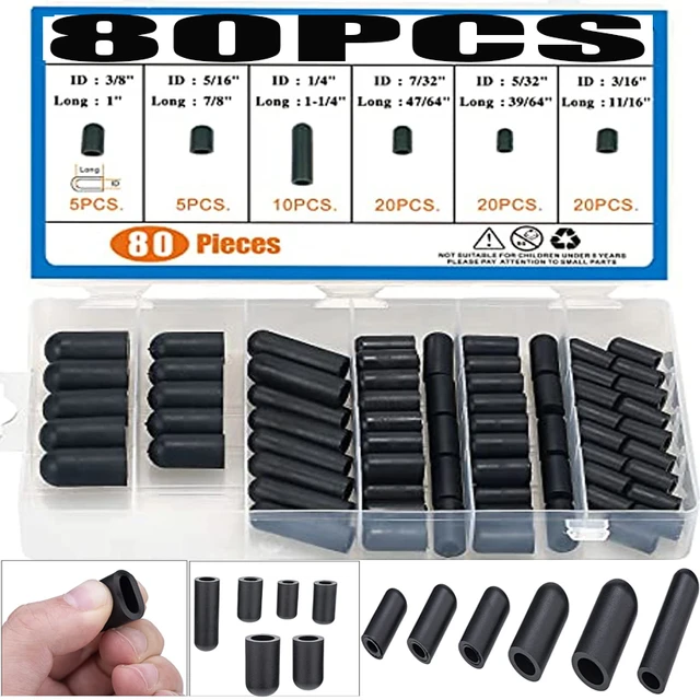 80 Stück schwarze Vakuum-Staub kappe für Kfz-Vergaser Vakuum kappe  Gummi-Tropfer-ID von 5/32 bis 3/8 Größen Schlauch kappen Kit für -  AliExpress