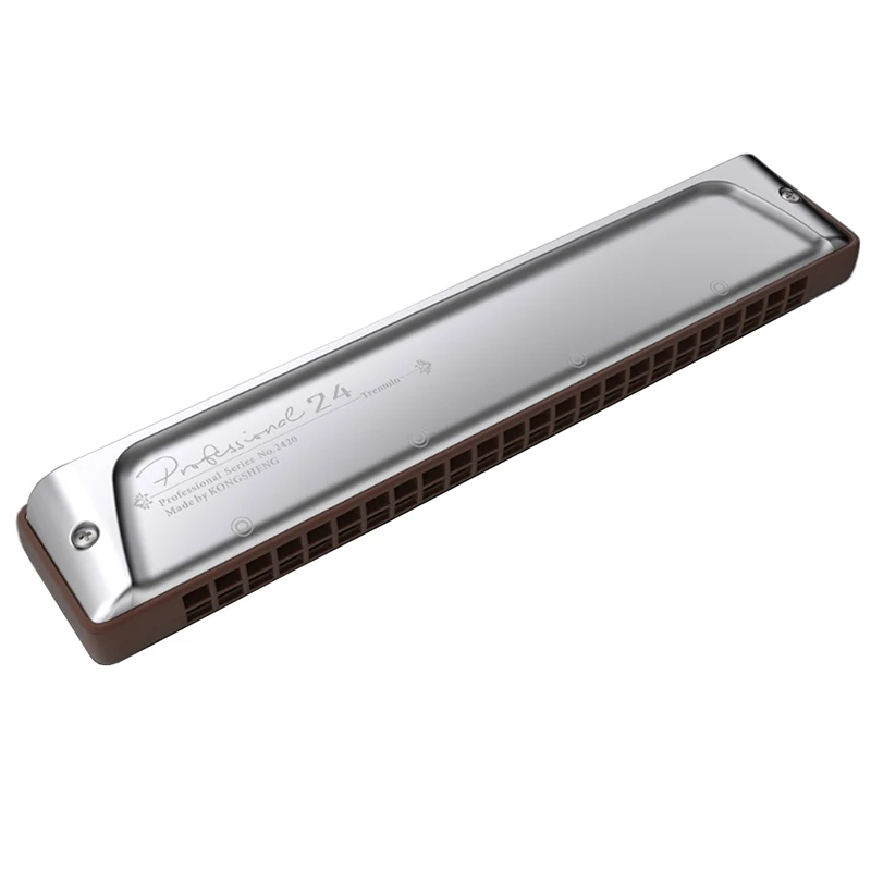 Kongsheng Tremolo Harmonica Key Of C 24 Holes Harp Phosphor Bronze Reeds Abs Comb Musical