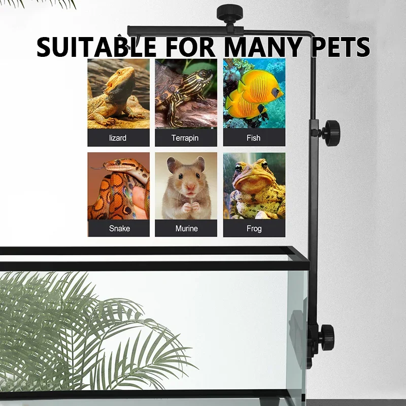 Adjustable Lizard Heat Lamp Stand Reptile Heating Lamp Stand Turtle Basking Light Holder Reptiles Breeding Box Lighting Supplies