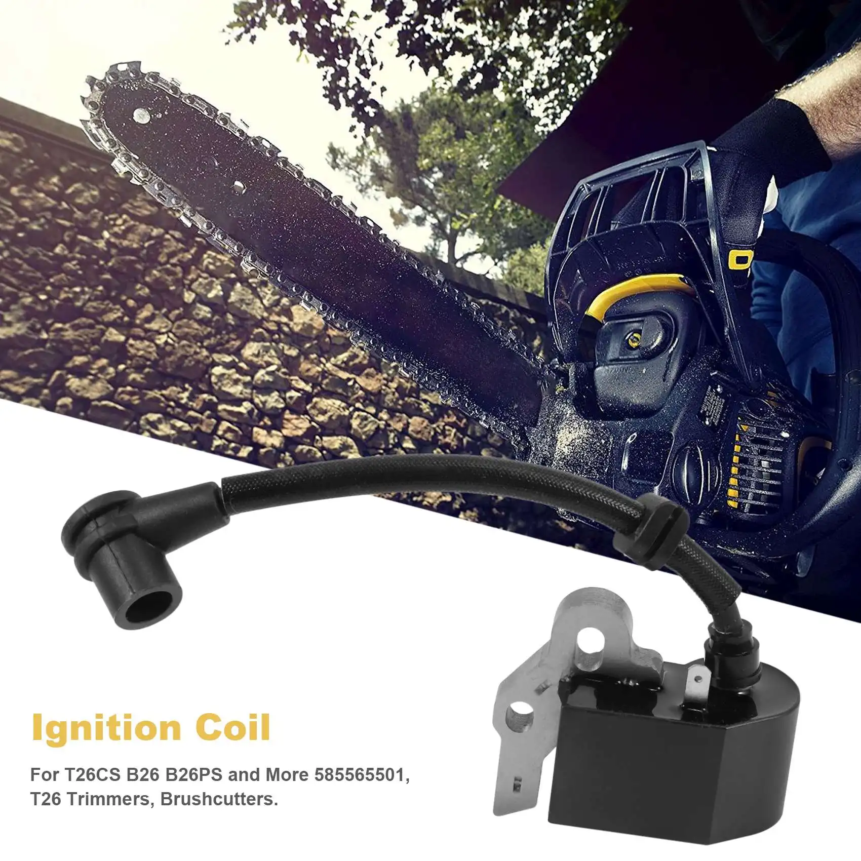 Ignition Coil for McCulloch T26CS B26 B26PS and More 585565501,T26 Trimmers, Brushcutters F
