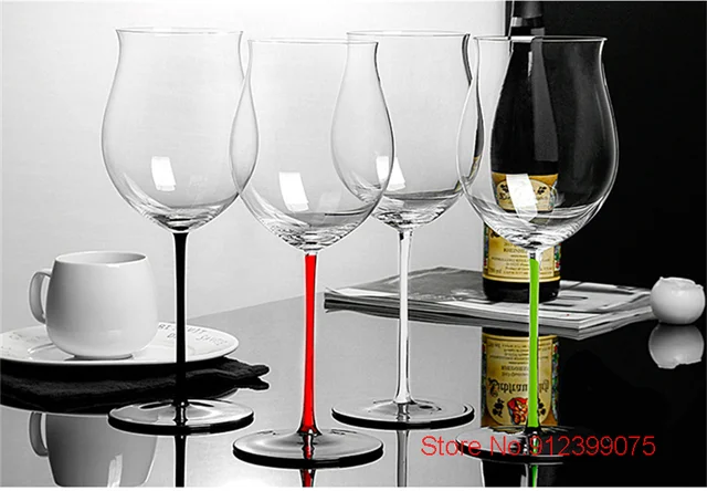 JINYOUJIA-Austrian RIEDEL Style Red Wine Glass, Handmade Color Handle  Goblet, Luxury Bordeaux Burgundy Wine Taster Cup