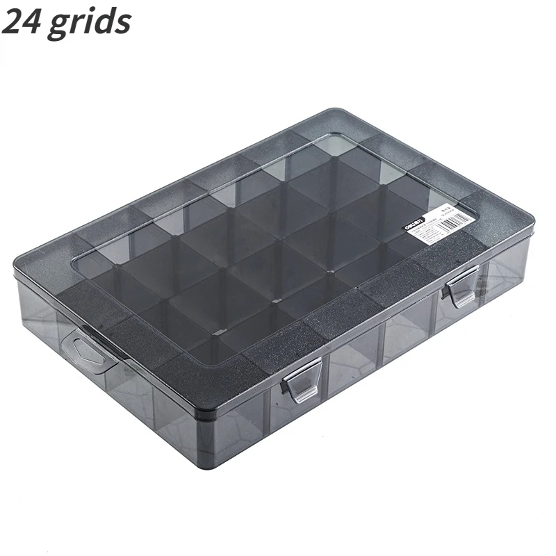 1 PCS Plastic Storage Boxes Slots Adjustable Packaging Transparent Tool Case Screw Craft Jewelry Accessories Organizer Box roller cabinet Tool Storage Items