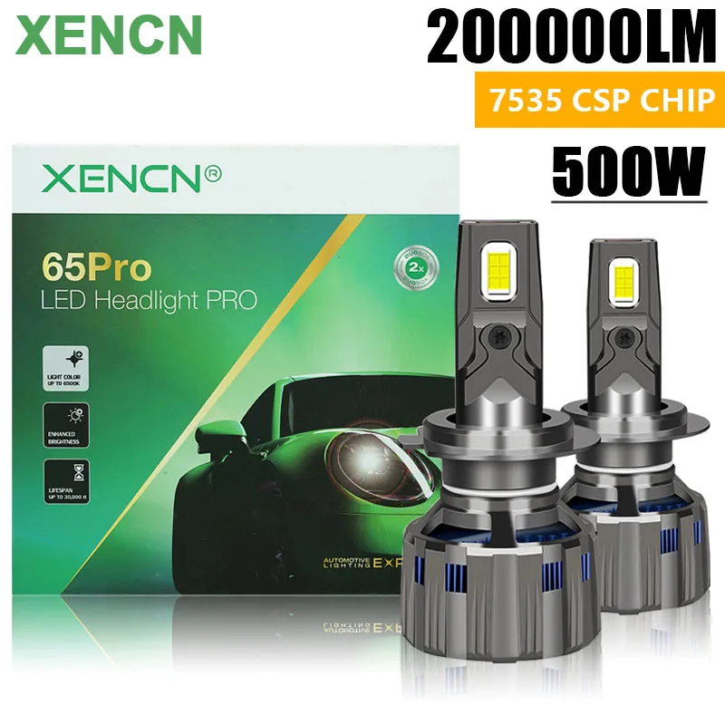 

XENCN N65Pro LED Canbus H1 H4 H7 H11 Car Headlight HB3 HB4 HIR2 9005 9006 9012 6500K White Light 150000LM 480W Led Auto Fog Lamp