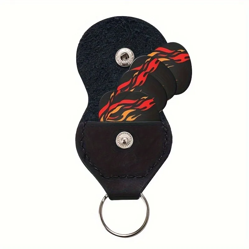 Original Sound Guitar Picks Double-Sided Printed Ukulele Guitar Finger Shrapnel Keychain Holster Gift For Music Lovers 6 Pcs