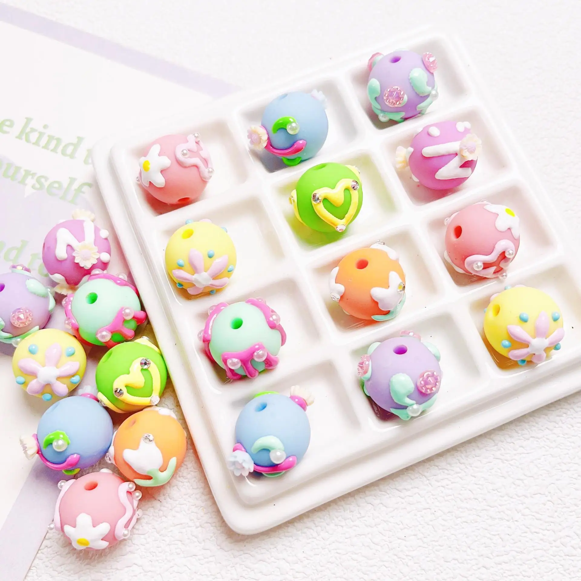 

10 шт./партия, круглые бусины ручной работы