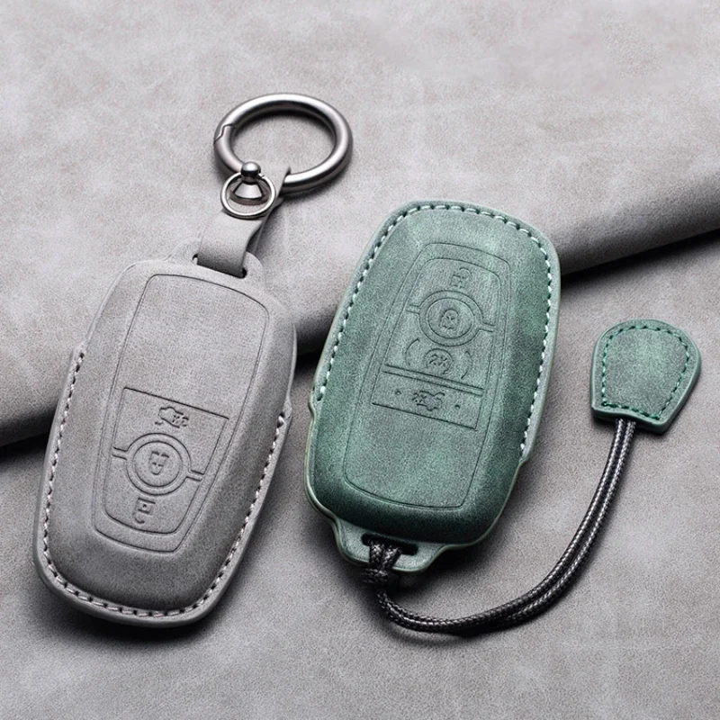 Custodia Per Chiave Auto In Pelle Shell Per Ford Fusion Mustang Explorer F150 F250 F350 Ecosport Edge S-Max Ranger Lincoln Mondeo