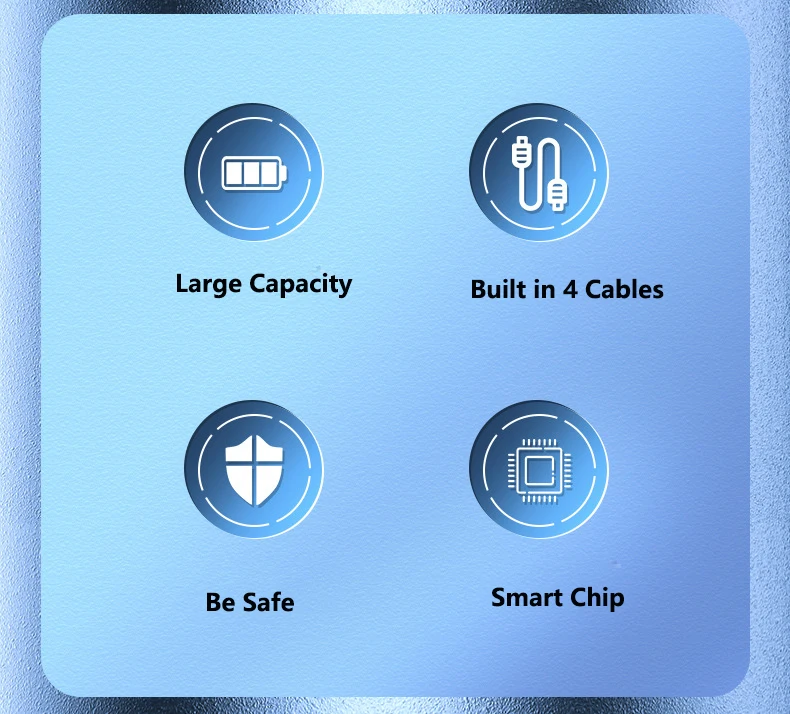 Portable Power Bank With Built-in Cable For Smartphones Fast Charge_voghion.com