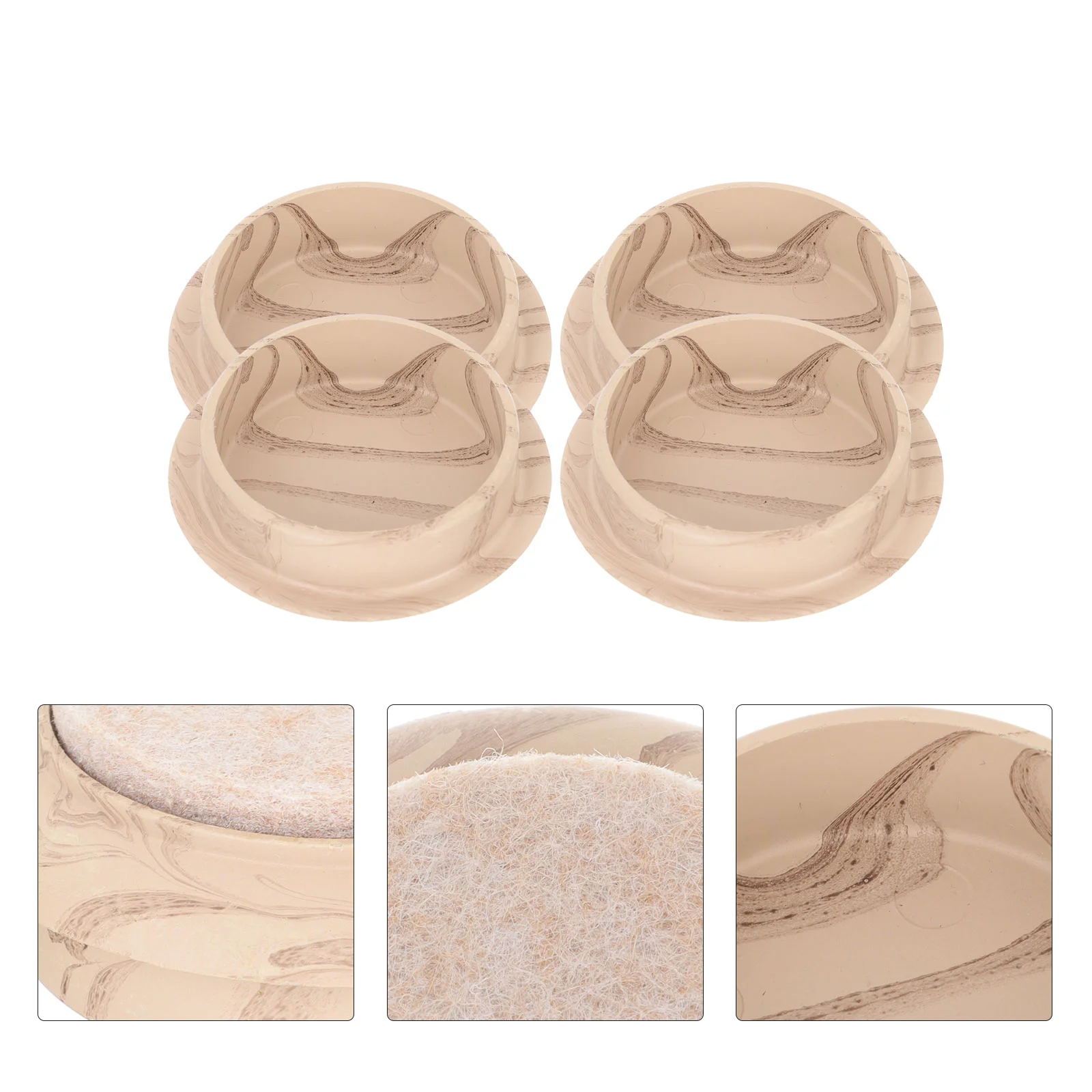 

4 Pcs Protection Pad Fixed Caster Cup Rug Coasters Furniture Cups for Hardwood Floors Felt Plastic Chair Leg Covers
