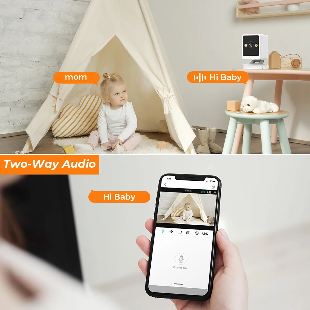 BESDER Wifi Camera IP 1080P Indoor Baby Monitor Color Night Vision Human Detect