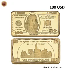 Luxurious Gold/Silver Plated US Dollar Design Souvenir Coin Set - Elegant Collectible and Business Gift (Gold USD 100)