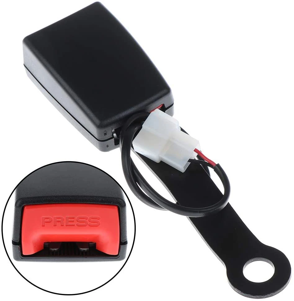 Universal Auto Car Seat Belt Buckle Socket Plug Connector With Warning