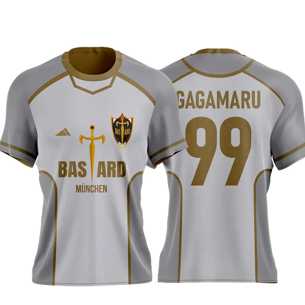 Custom T-Shirt Bastard München 99 Gagamaru and Characters - Blue Lock Anime Summer Overszied Casual Clothing Fashion Tops