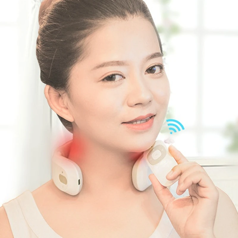 Electric Pulse Neck Massager Cervical Massager Muscle Relax Relaxation Therapy Shoulder Deep Tissue Massage with Remote Control
