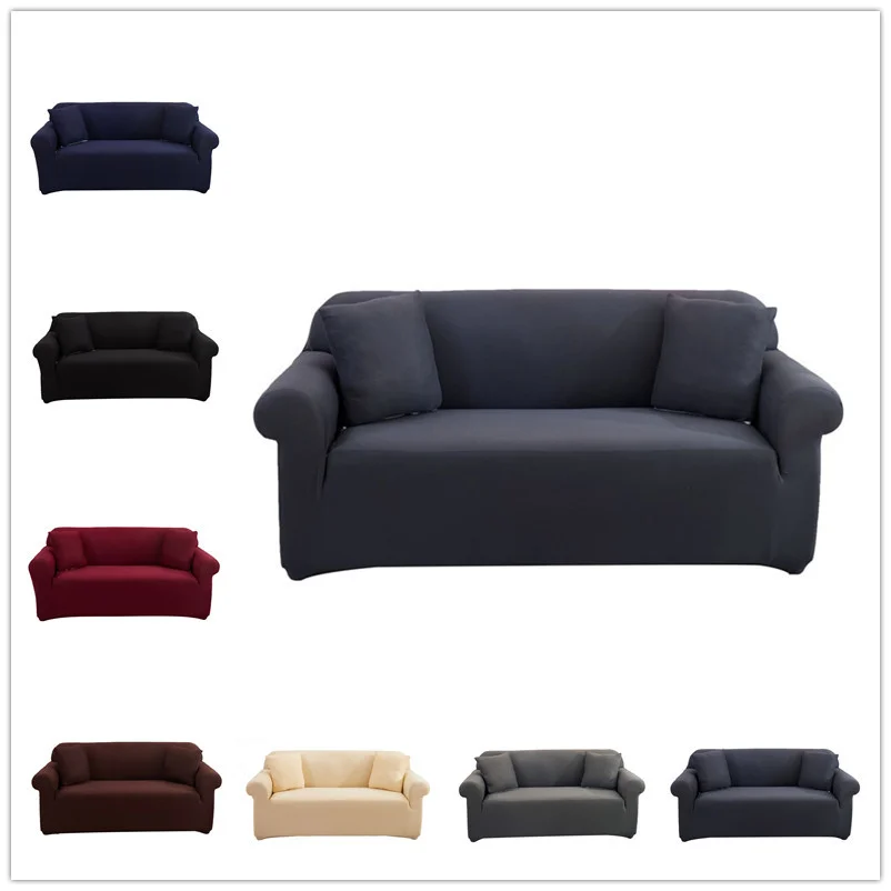 

Solid Color Sofa Covers for Living Room Elastic Sofa Cover L Shape Corner Couch Cover Slipcover Chair Protector 1/2/3/4 Seater