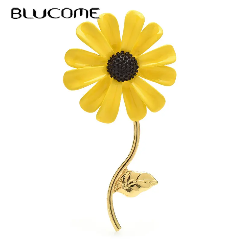 

Blucome Beauty Daisy Flower Brooches For Women Unisex 4-color Enamel Charming Plants Party Office Brooch Pins Gifts
